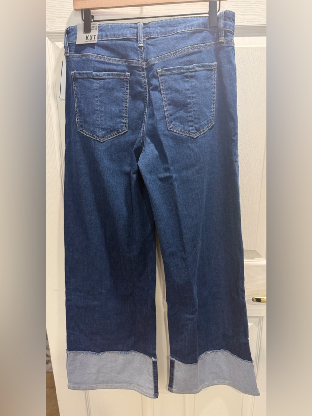 KUT from the Kloth Margo Cuffed Pintuck Wide Leg Jeans-Size 8-NWT - Picture 10 of 14